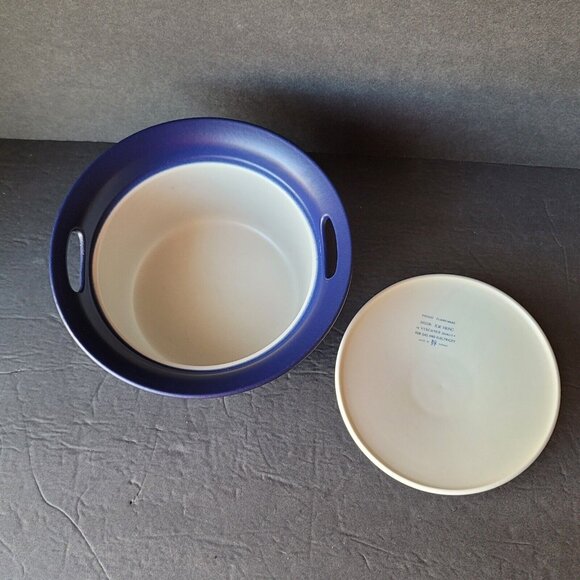 Figgjo Norway 'TOR VIKING'  flameware casserole with lid  8" MCM Blue Floral - Picture 3 of 6